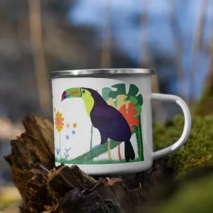 Taza esmaltada selva y tucán