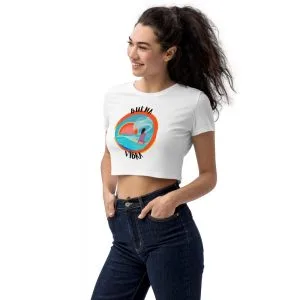 Crop top orgánico Surf y Buena Vibra