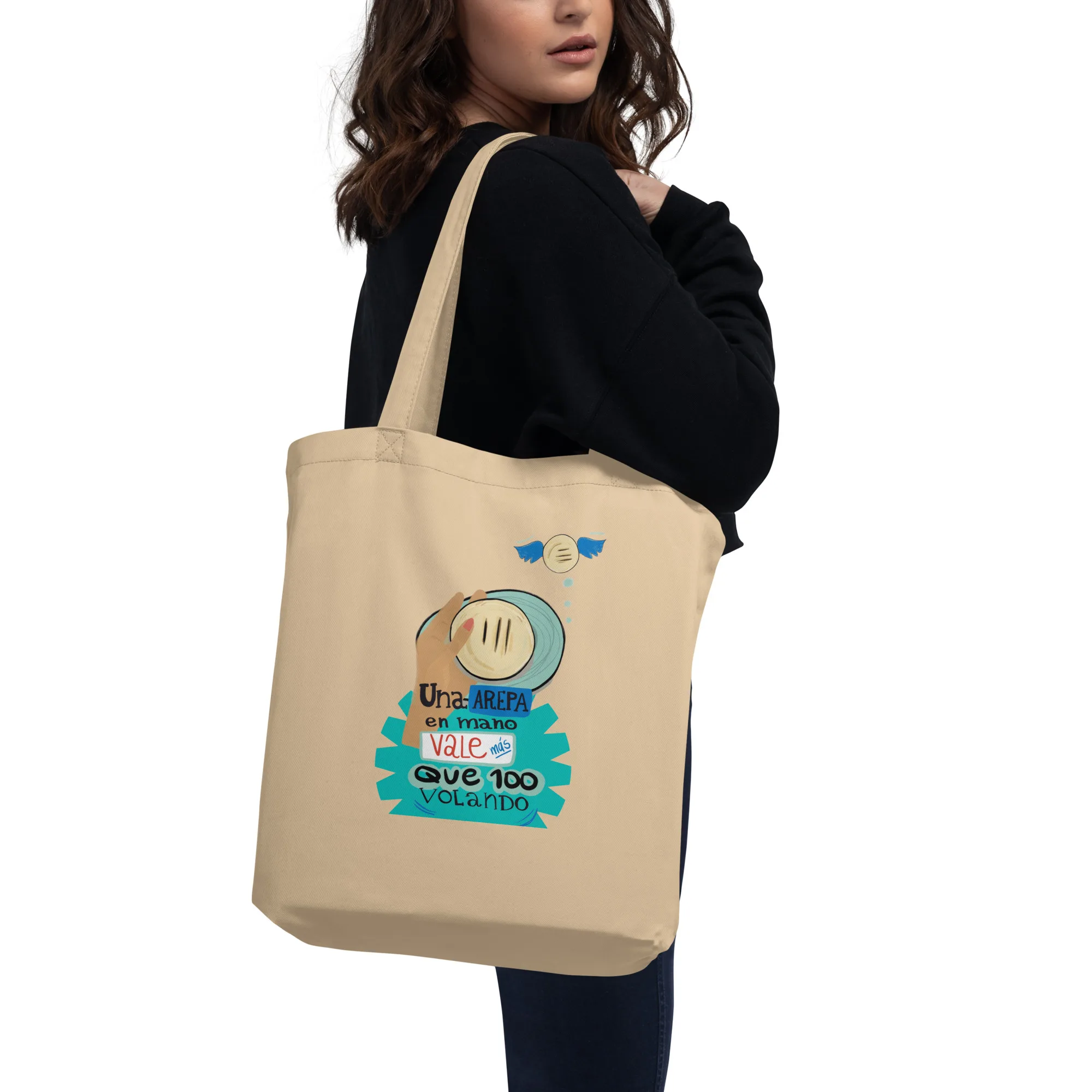 Ecobolsa ecológica Arepa en mano - Imagen 5
