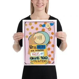 Póster Arepa en mano