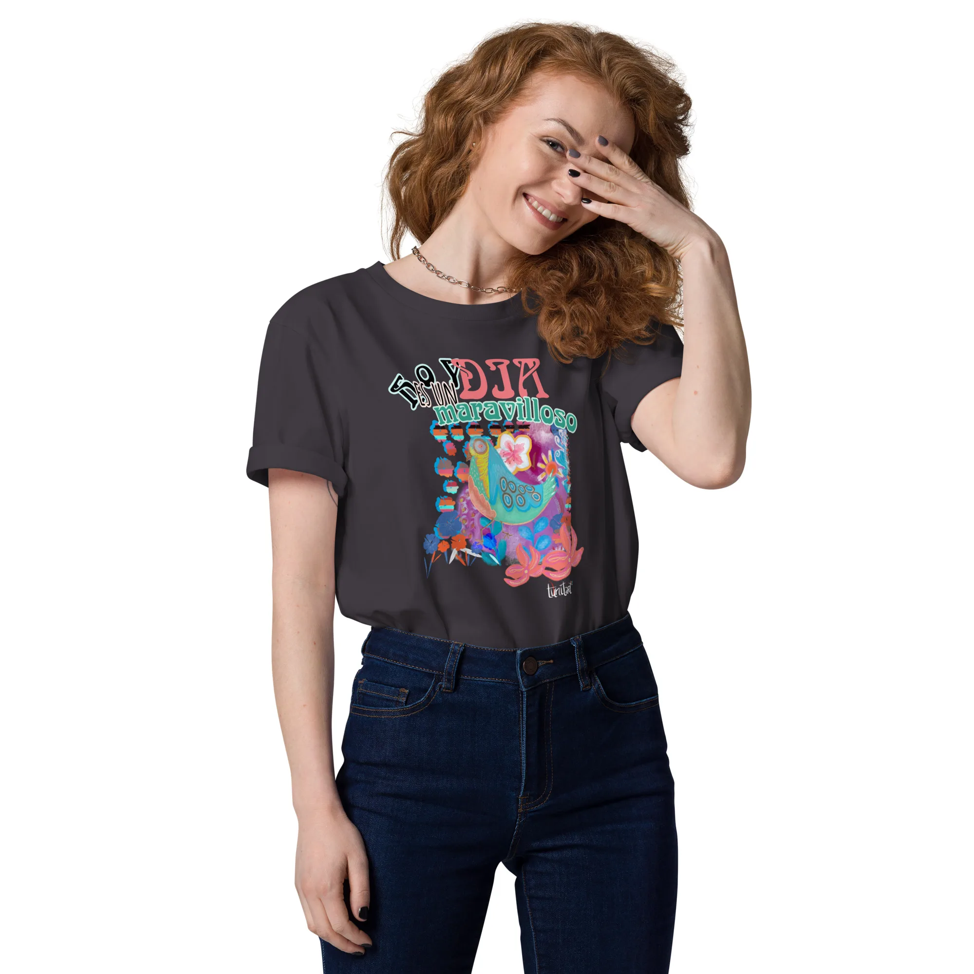 Camiseta de algodón orgánico unisex Día maravilloso - Imagen 10