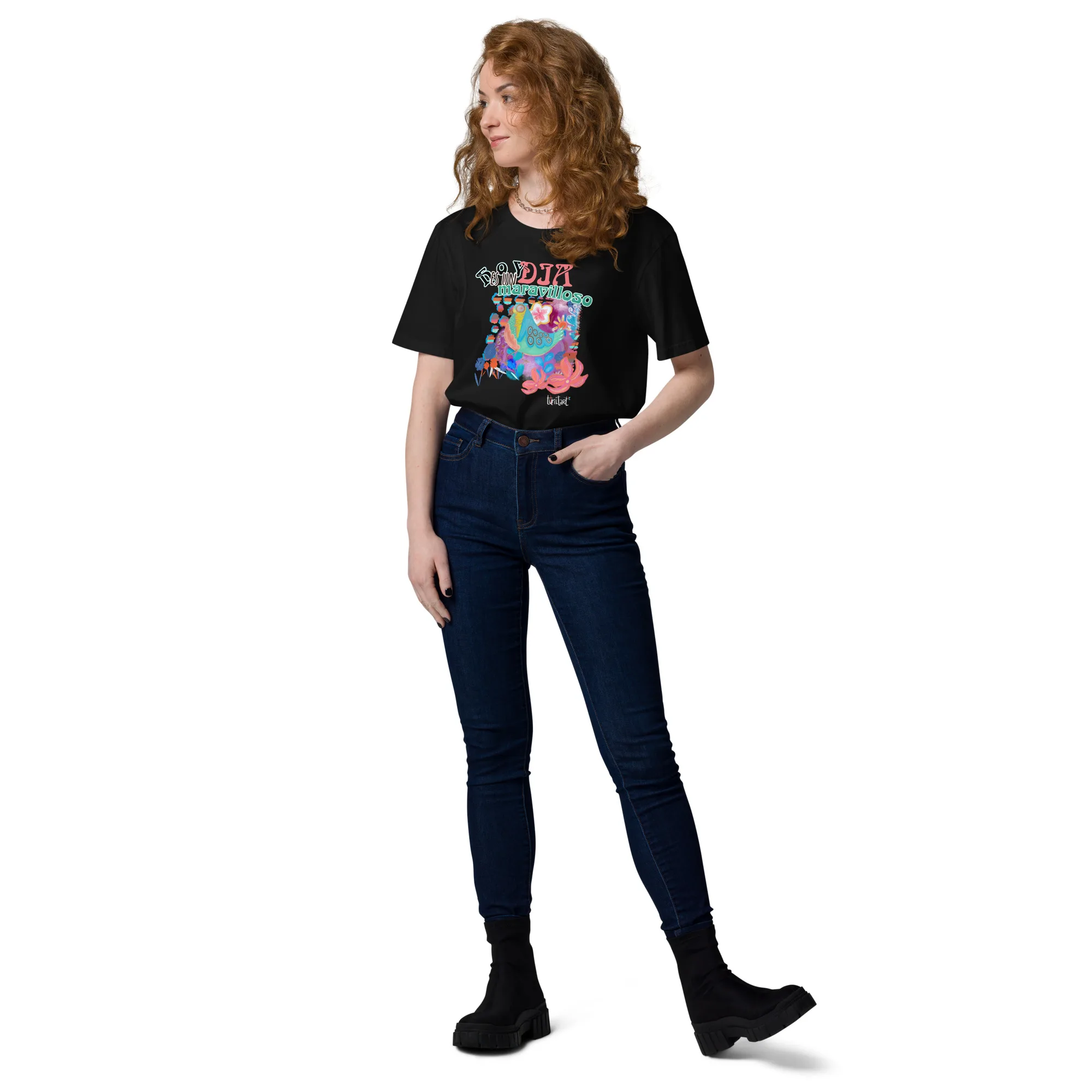 Camiseta de algodón orgánico unisex Día maravilloso - Imagen 4