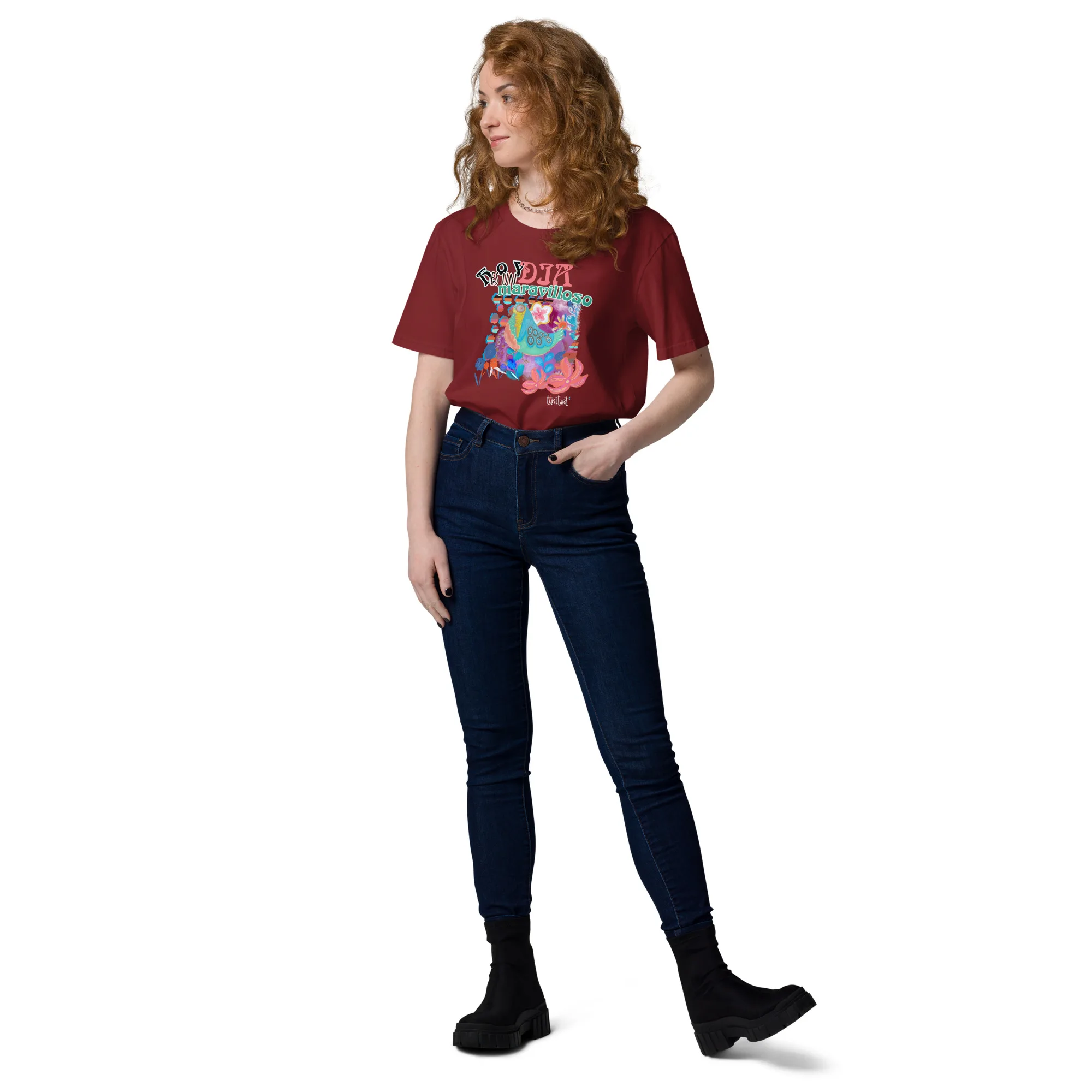 Camiseta de algodón orgánico unisex Día maravilloso - Imagen 9