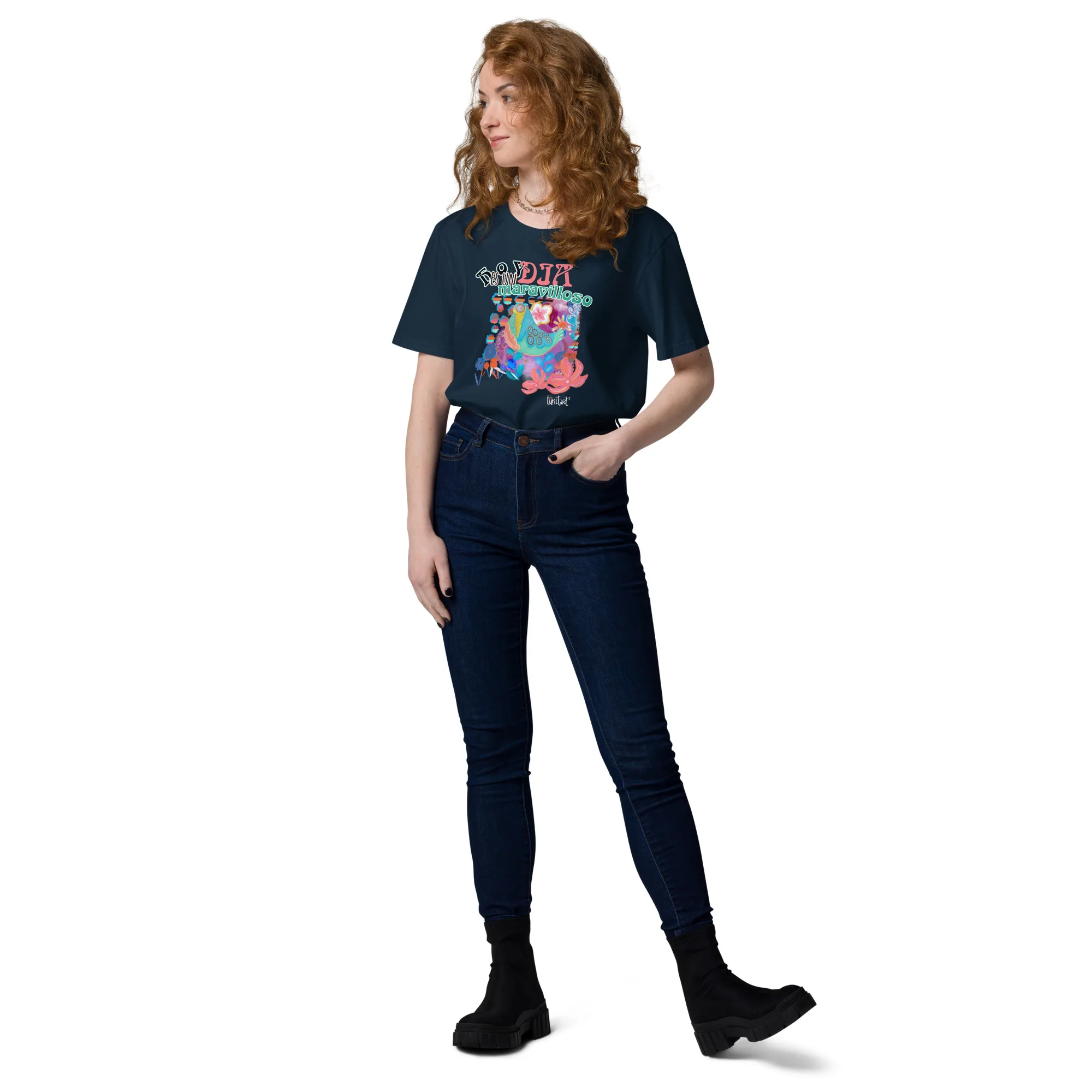 Camiseta de algodón orgánico unisex Día maravilloso - Imagen 5