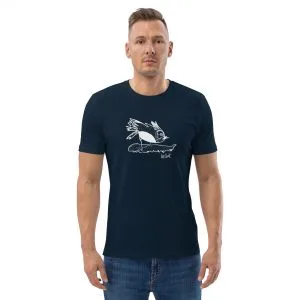 Camiseta de algodón orgánico unisex pájaro enfadado