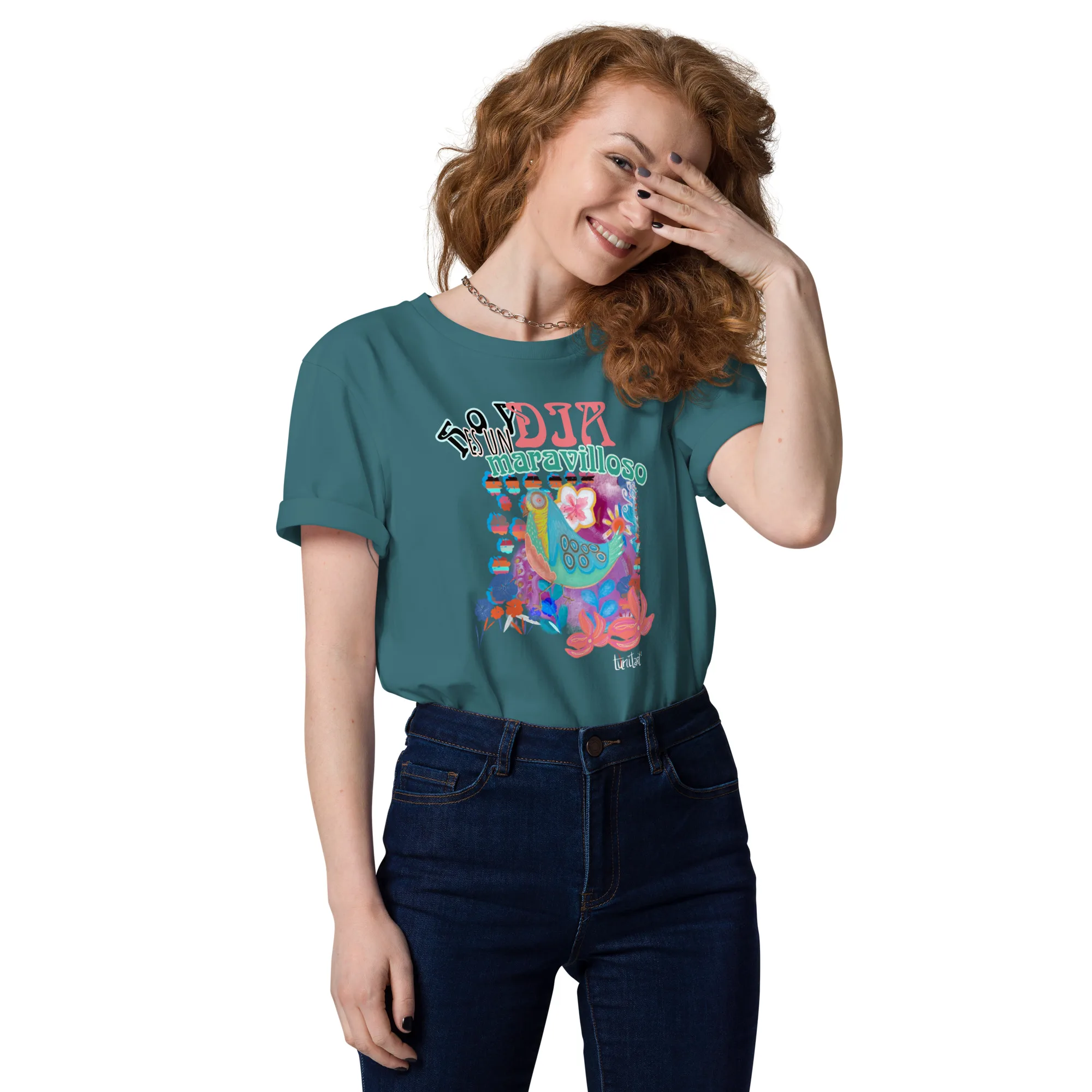 Camiseta de algodón orgánico unisex Día maravilloso - Imagen 12