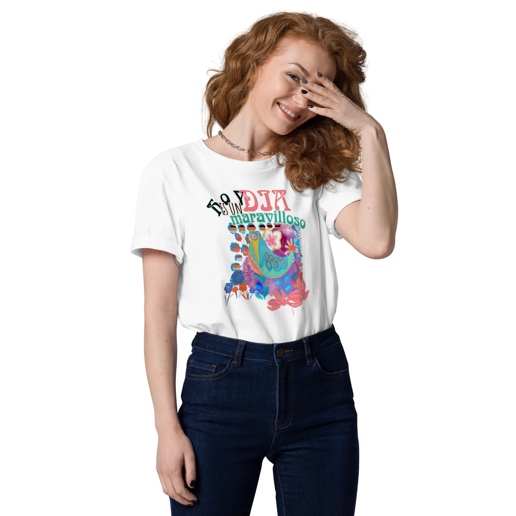 Camiseta de algodón orgánico unisex Día maravilloso - Imagen 2